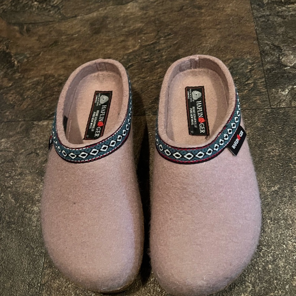 Haflinger Pink Wool Clogs